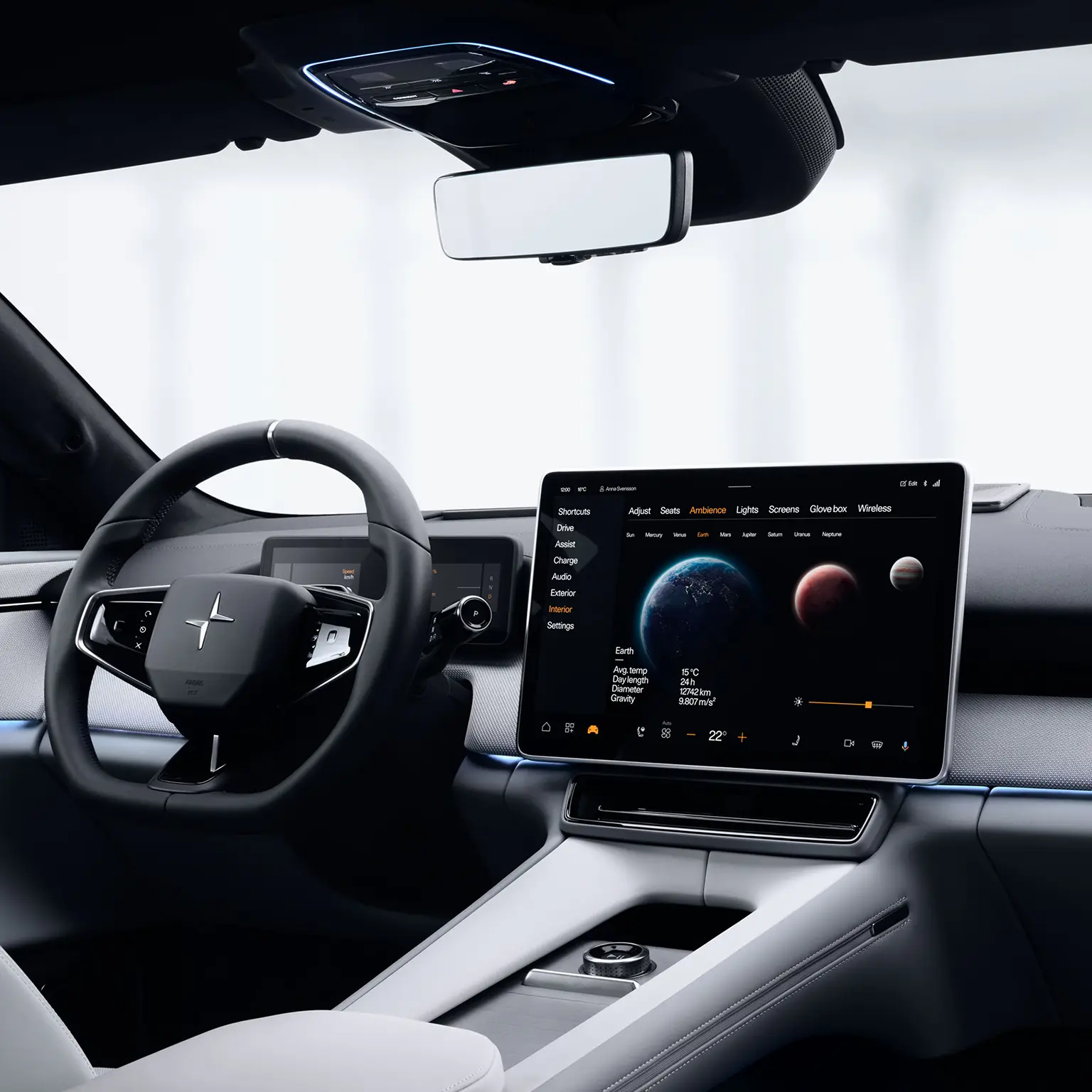Écran intégré au cockpit de la Polestar 4, Polestar 4 connectée avec Google